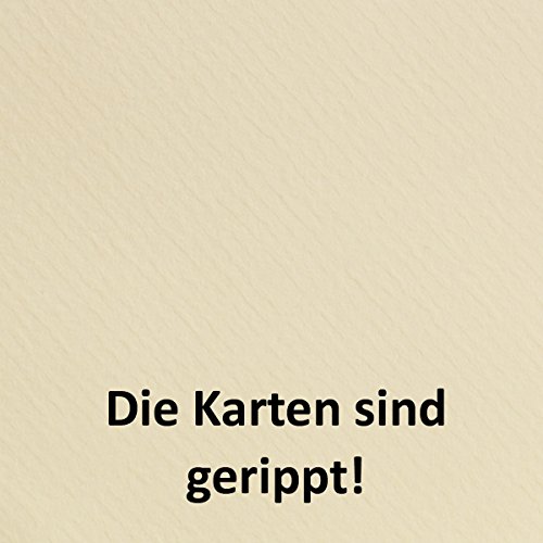 50 Faltkarten DIN A5 – Chamois-Creme // 210 x 148 mm // gerippt // Blankokarten // 240 g/m² - 2