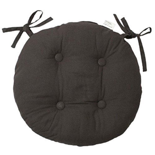 Soleil d 'Ocre 009031 Panama Stuhlkissen rund gepolstert Baumwolle grau Durchmesser 40 cm