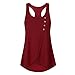 Produktbild OSYARD Damen Sommer Solide Knopf Shirt Sleeveless Weste Tank Casual Tops Bluse(EU 42/M, Rot)