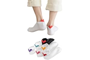 Alxad 5 Paires Chaussettes Femme Coton Fantaisie Chaussette Basses Femme Courtes Invisibles Socquettes Motif Mignonnes Doux Fille Chaussette