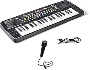 AKSHARAM AHAM Piano Keyboard Toy for Kids with Mic Dc Power Option Recording Charger not Included Best Birthday Gift for Boys and Girls Musical Instruments Keyboard Music