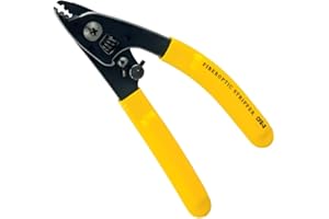 FIBAsource Fiber Optic Stripper – Three-Hole Pigtail Pliers for 125μm & 250μm Coating, Precision Tool for FTTH/FTTP/CATV Cable Stripping, Ergonomic Grip, 165mm