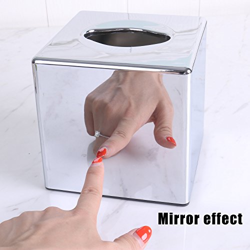 Crownstarqi - Portasalviette di tipo Kleenex con coperchio, adatto anche come portatovaglioli o supporto portaoggetti per bagno Silver