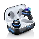 ♥Große Batterie, geeignet für den Sport♥ Bis zu 20H Stunden Spielzei，Mit nur einer Stunde Ladezeit genießen Sie bis zu 4 Stunden unbeschwerten Musikgenuss. Das winzige Ladekästchen lädt die earphones bis zu viermal komplett nach. So geht Ihnen unterwegs nie die Musik aus, auch wenn Sie einen ganzen Tag lang unterwegs sind.Bluetooth Sport Kopfhörer perfekt fürJoggen, Radfahren, Wandern, Yoga, Fitness usw. Ergonomischer in Ear Ohrhörer machen den Sport Kopfhörer nie aus den Gehöhgang rausrutschen,