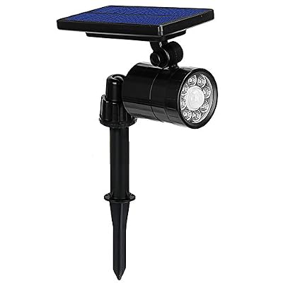 GRDE Lampe Solaire à 8 LED 800 Lumens Ultra Puissante,Eclairage Exterieur Etanche 360° Angle Reglable ABS Luminaire Exterieur Sans Fil à 4 Modes avec Détecteur de Mouvement pour Jardin,Cour,Chemin,Portail