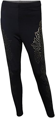 Ex Lipsy Black Embellished Stretchy Jeggings Leggings Size 8 10 12 14 16 18 (UK 8)