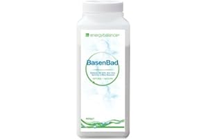 ENERGYBALANCE Basenbad- Sale da bagno alcalino con Q10, aloe vera, spirulina e sale rosa di Mayo - Valore pH- Equilibrio acido-base- Vegano - Senza OGM - Senza additivi - 800g