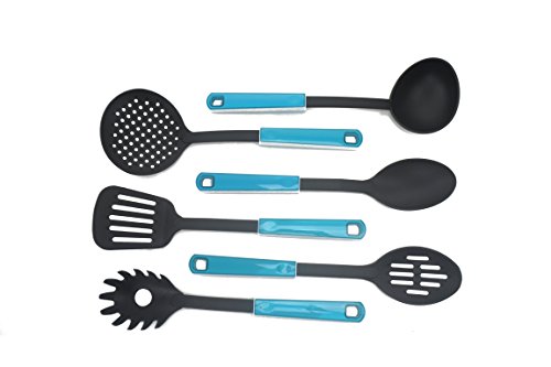 JOLTA® / SCHEFFLER stylisches 7 tlg Küchenhelfer Set inkl. Ständer Küchenbesteck Schöpfkelle, Pfannenwender, Schaumlöffel / Soßenlöffel, Ständer – Kelle – Bratenheber – Schaumkelle - 5