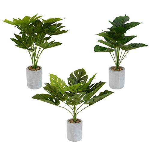 INtrenDU 3X Plante Artificielle en Pot 52cm Fleurs Artificielles