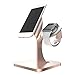 Produktbild Docking-Station für iPhone, Apple Watch Stand/Ständer, 2 in 1, Aluminium-Halterung, Ladegerät für Smartphone iPhone X, 8, 7, 6, SE, iPad Mini, Samsung Galaxy, Apple Watch Serien 3/2/1 rose gold