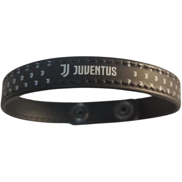Bracciale Juventus In Silicone Nero - Design Con Stelle E Scritta Bianco E Nero, Unisex - Foto 3