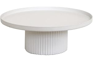 Grafelstein Dekoplateau LIVING weiß aus Metall Dekoteller mit Fuß Kerzenteller Scandi modern