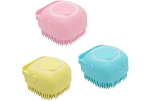 Youery Badebürste Hunde, 3 Stück Haustier Massagebürste Haustier-BüRste HaustierbüRste Aus Silikon Die mit Duschgel GefüLlt Werden Kann mit Griff Bademassage für Katzen und Hunde