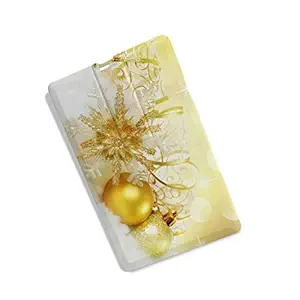 100yellow Pen drive 32GB, Christmas Design Credit Card Shape Printed Pendrive