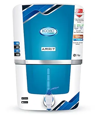 Konvio Neer Installation Free RO + UV + UF + TDS Adjuster Water Purifier with Advance UV and High 3000 TDS Membrane (Amrit Blue Active Copper)