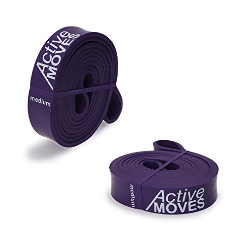 ActiveMoves Fitnessbänder mit Übungsanleitung und Tasche – Resistance Band für Pull Up als Klimmzughilfe – light bis strong- Widerstandsband in verschiedenen Stärken und Farben - 2
