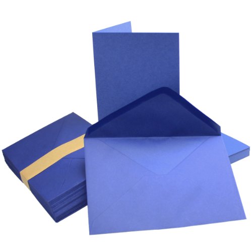 25 Sets - Faltkarten DUNKEL-BLAU - DIN B6 + Umschläge - PREMIUM QUALITÄT - sehr formstabil - Qualitätsmarke: NEUSER FarbenFroh