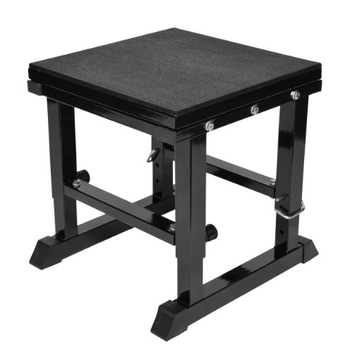 Core höhenverstellbare Plyo-Box aus Stahl schwarz / Einstellhöhen: 45cm / 50cm / 55cm / 60cm / 65cm