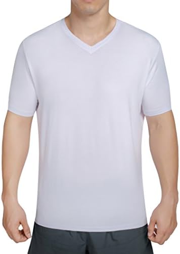 Worboo Tee Ultra Soft 95% Organic Bamboo - Men's V-Neck Undershirt - Luxury Undergarments (X-Large, White)