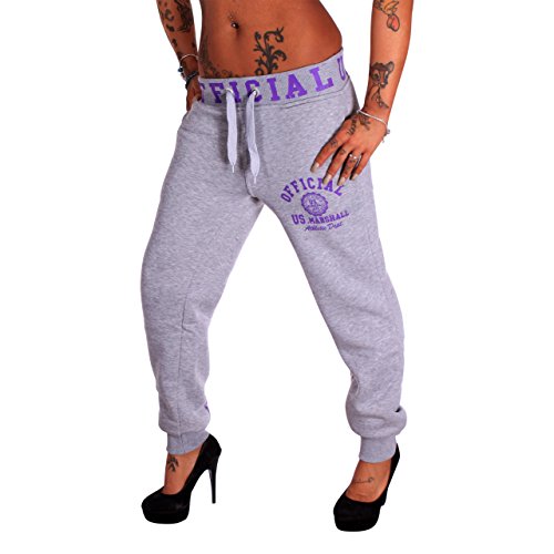 Damen Trainingshose | US Marshall Sporthose (XXL, Grau-Lila 531)