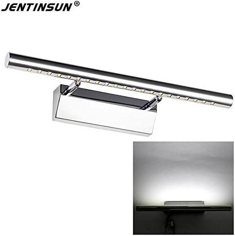 Jentinsun Mirror Front Light Modern LED White Picture 5W Make-up Lighting Bathroom Wall Lamp Adjustable angle Cold White (NO Switch)