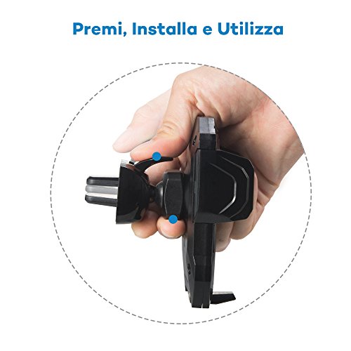 Porta Cellulare Auto VAVA Supporto Auto Smartphone per la Presa dâ€™Aria della Macchina (Presa Salda e Sicura, Unico Tasto di Rilascio, Perno Rotante a 360 Gradi) â€“ Compatibile con iPhone 7 / 7 Plus / 6s / 6 / SE / 5s / 5 / 4S / 4, Samsung Galaxy, HTC, LG, Huawei, etc.