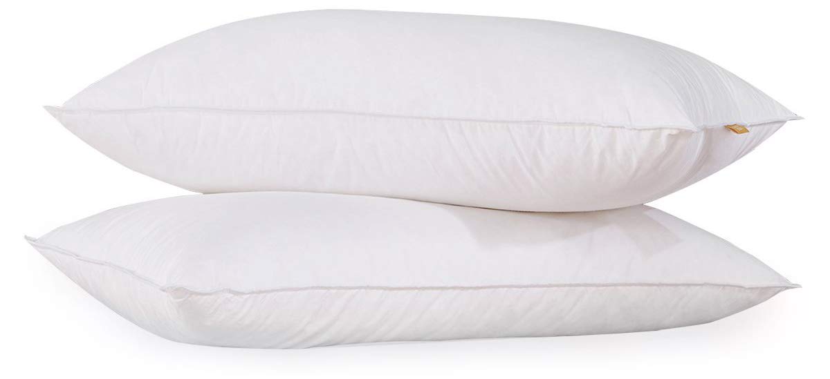 Puredown Pillows Pair Of Luxury Goose Feather And Down Pillows