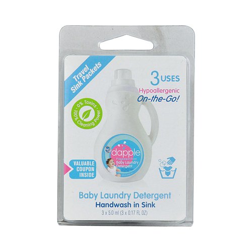 Dapple Baby Laundry Detergent Hand Wash in Sink, 3 X 0.17 oz