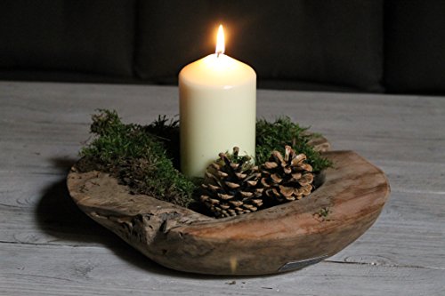 Trendy-Home24 Teakschale Wurzelholz Lavinia Holz Obst Schale massiv rund Ø 35 cm Dekoschale - 2