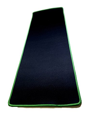 Woodlandu Verl?ngert Gaming Mouse Pad Gen?hte Kanten Geschwindigkeit seidiger Oberfl?che rutschfeste Gummiuntermatten 300x900x3mm/11.8×35.4×0.12inch Gr¨¹n Edges - 7