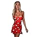 Produktbild Kleider,Sannysis Frauen Sommer Verband Bodycon Casual Abendkleid Party Kurzes Minikleid Spitzen Stitching Abschlussball Rückenfrei Mini-kleid (S, Rot)