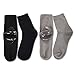 Makhry 2 Pairs Moisturizing Spa Gel Socks for Hard Dry Cracked Skin Recovery Socks Classical Grid Socks Men size 6-11 (Black Grid+Grey Grid)