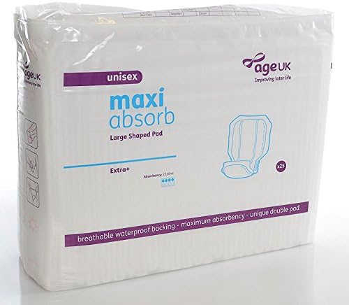 Aquarius Age UK Extra Maxi Unisex Absorb Large Shaped Pad Pack of 25. These pads are kind to the skin and can be work discreetly and with confidence.