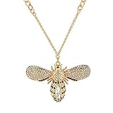 ANLW Frau Halskette Kleine Bienentlande Schmuck Kleintierliebhaber 18K Gold Plated