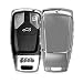 Produktbild kwmobile Autoschlüssel Hülle für Audi - TPU Schutzhülle Schlüsselhülle Cover für Audi 3-Tasten Smartkey Autoschlüssel (nur Keyless Go) Hochglanz Silber