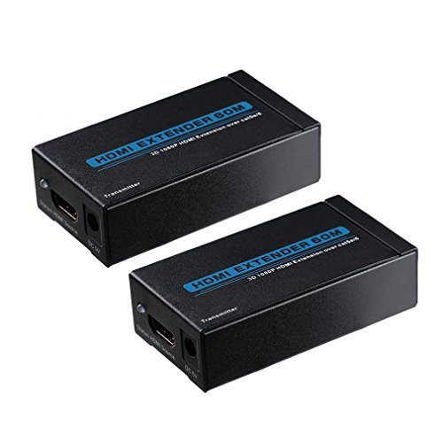 HDMI Extender Adapter,LESHP Full HD 3D 1080P HDMI Erweiterung über Single Cat5e / 6 Kabel Serie Kabel HDMI TO RJ4 Extender (bis zu 60m) - 4