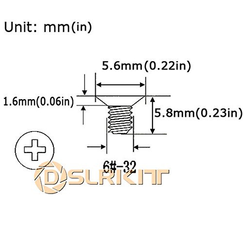DSLRKIT 6/32 #6-32 x 1/4″ Flat Head Screw for 3.5″ Hard Drive Hot Swap Caddy TRAY (pack of 50) - 2