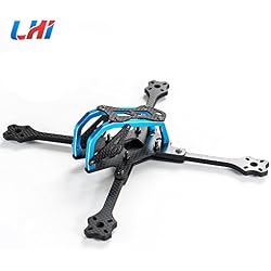 LHI Lightning Race 215mm 4mm 3K Full Carbon Fiber Frame Kit Blue / Black for RC Racing Racer Drone Toy DIY(Blue)