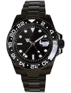 PARNIS Modell 2032 GMT Automatik Herrenuhr Edelstahlgehäuse und Armband Ø41mm Datumslupe Datumsanzeige zweite...