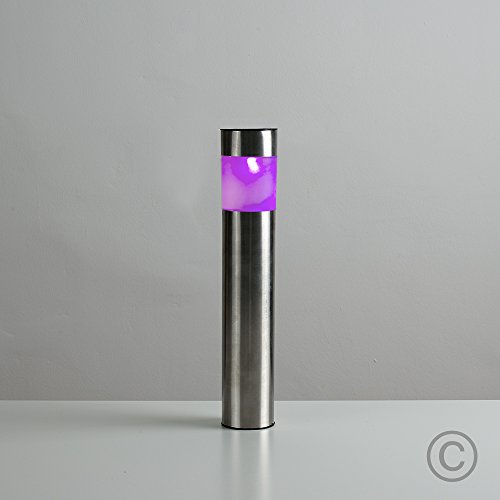 Moderne Solarleuchten aus Edenstahl – wiederaufladbare LED Pollerleuchten mit RGB-Einstellungen für die Garten – 4er - 5