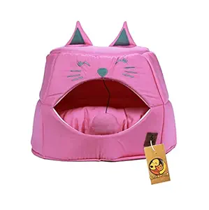 Foodie Puppies Soft & Light Weight Comfort Zone with Ball Toys and Removable Cushions Cat House for Kitten, Puppies (BabyPink)