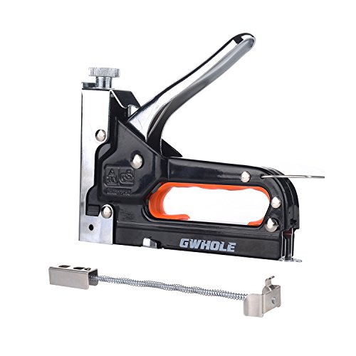 GWHOLE Handtacker mit 600 Stk. Klammerset zur Befestigung vom Polstern, Holz, Stoffe, Folien - 7