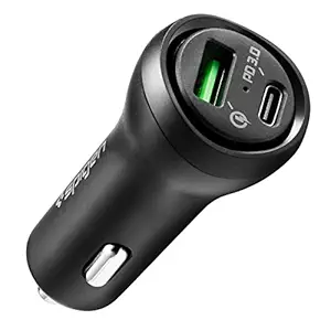 Spigen F31QC SteadiBoost 27W / 18W Designed for Qualcomm Quick Charge 3.0 USB-C Car Charger - Black