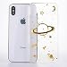 Produktbild Hülle für iPhone X, Hülle für iPhone 10, CrazyLemon 3D Prägung Golden Bling Funkeln Saturn Star Mond Design Weich Slim Transparent Silikon Dünn Case Cover TPU Schlank Bumper Handyhülle Soft Kratzfest Schutzhülle für iPhone X iPhone 10 5.5 Zoll - Clear