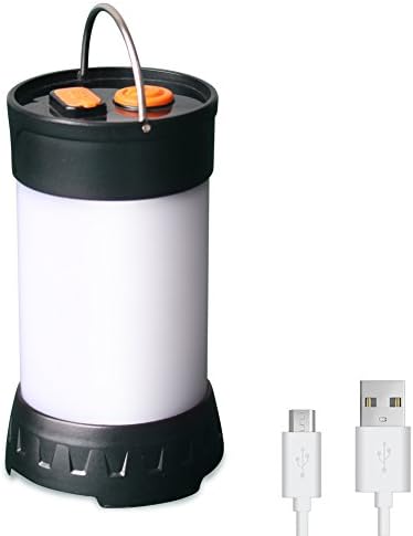 Camping Lantern LED Rechargeable Waterproof Magnetic Hanging Function Tent Light for Hiking Fishing Home Emergency 180 Lumens 5 Light Modes