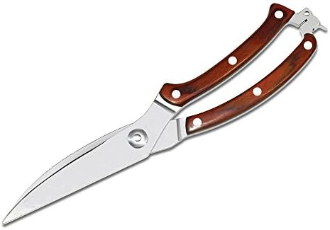 JoyForkStainless Steel Kitchen Scissors Heavy Duty Stainless Steel- Spring Loaded Shears, Fish Beef Household Kitchen Scissors Red
