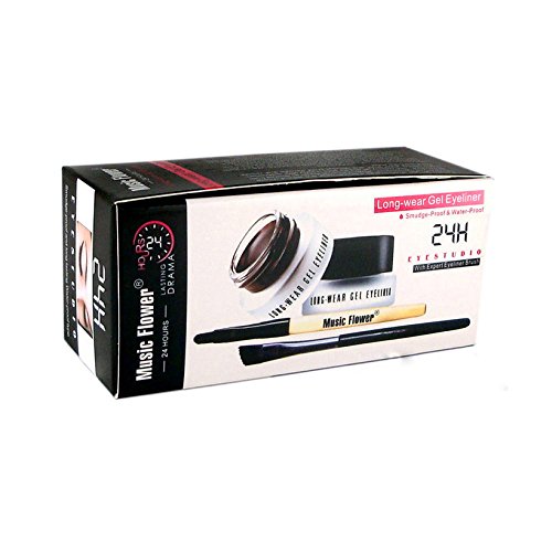 1 Portable Kosmetik Werkzeug Set: 3 stück Augenbrauen Schablone ,2 Farben Wasserdicht Eyeliner Gel Make-up Kosmetik augen Tools Schwarz & Braun mit 2 Bürste - 5
