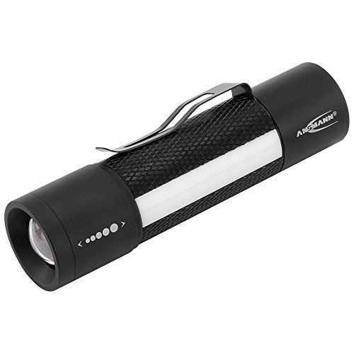 ANSMANN Future Multi-Funktions LED-Taschenlampe fokussierbar + Arbeitslicht + Signal-Blinklicht + Haltemagnet inkl. Gürtelclip & 3x AAA Alkaline Batterie