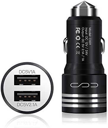 HaloCam Dual USB Car Charger Smart USB Ports Car Adapter Power Supply for Dash Cams, iPhone 7 / 6s / Plus, iPad Pro / Air 2 / mini, Galaxy S7 / S6 / Edge / Plus, Note 5 / 4, LG and More