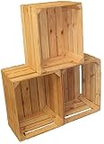 3 Set Vintage Holzkiste - alte Obstkiste - Weinkiste - Natur Used Look